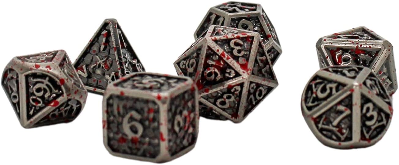 Dragon Scale Dice Set with Pouch & Display Box - Multicolored - Metal