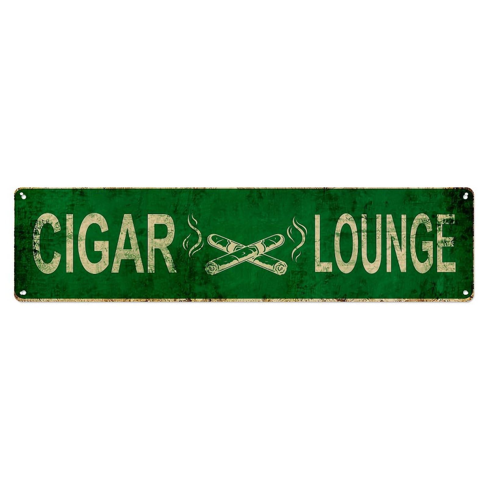 Cigar Lounge Sign Pattern Metal Tin Sign Plaque