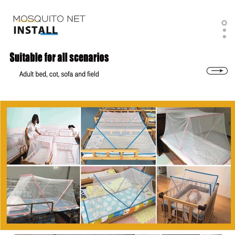 Mosquitera, Dosel para Cama, portátil, Plegable, sin Fondo, con cifrado, para Viajes, Cortina de Camping con Doble Puerta Plegable (100 cm x 190 cm, Rosa)