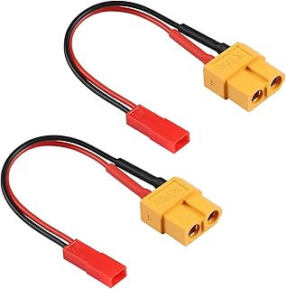QIANRENON XT60 Female to JST Male RC LiPo Battery Charging Connector Converter 22AWG JST Plug to XT60 Socket ESC Adapter Cableï¼Œfor Model Batteries RC Car Quadcopter, 10cm/3.9in, 2Pcs