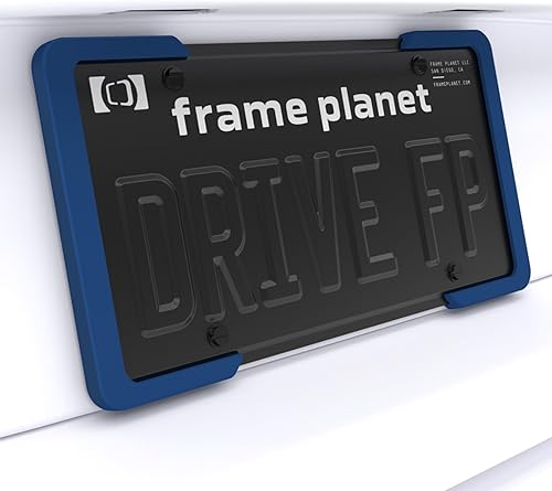 Marco de matrícula. Flexible, diseño de 2 piezas por Frame Planet. 1 paquete. Reducción de ruido, arañazos, resistente a la intemperie, silicona