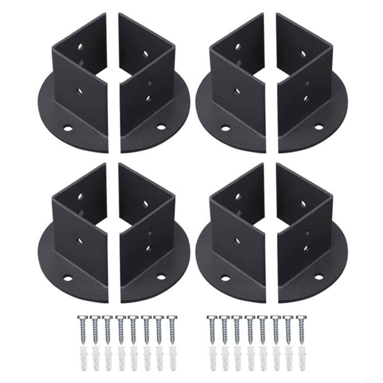 Base de poteau réglable HpLive en acier robuste de 2.8 mm pour clôture et pergola x8