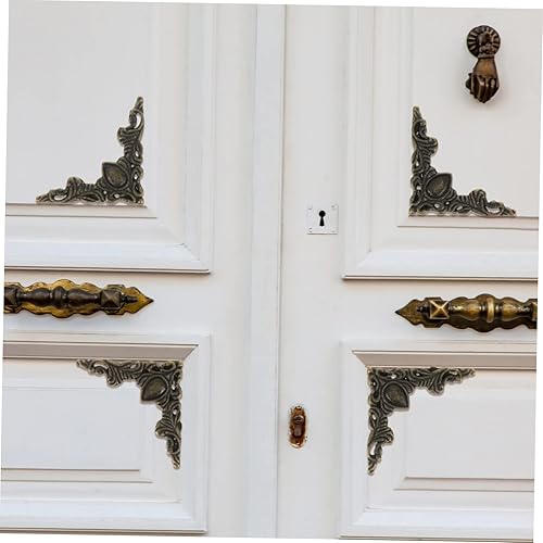 Miniatura 4 de Yardwe Caja de madera de 20 Uds. Esquinas decorativas Retro Muebles Decoración de Escritorio Decoración Antigua Caja Piezas Cubierta Decorativa