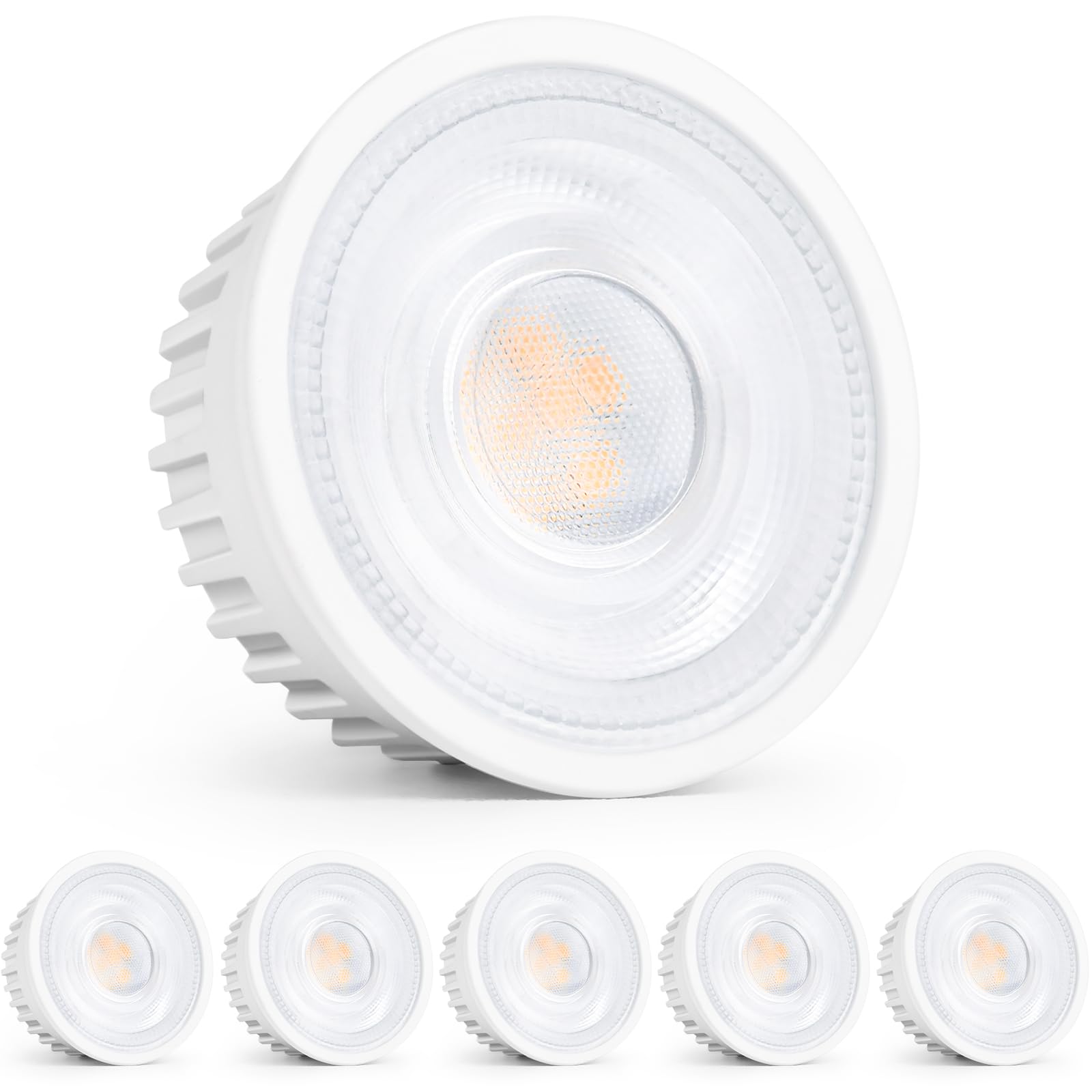YindaLux 6 Pack LED Module 230V, Ultra Slim Ø50x23mm, 5W 500LM IP44, 38° Beam Angle, GU10/MR16 Replacement, 2700K/Non Dimmable, for Recessed Spotlights Downlight