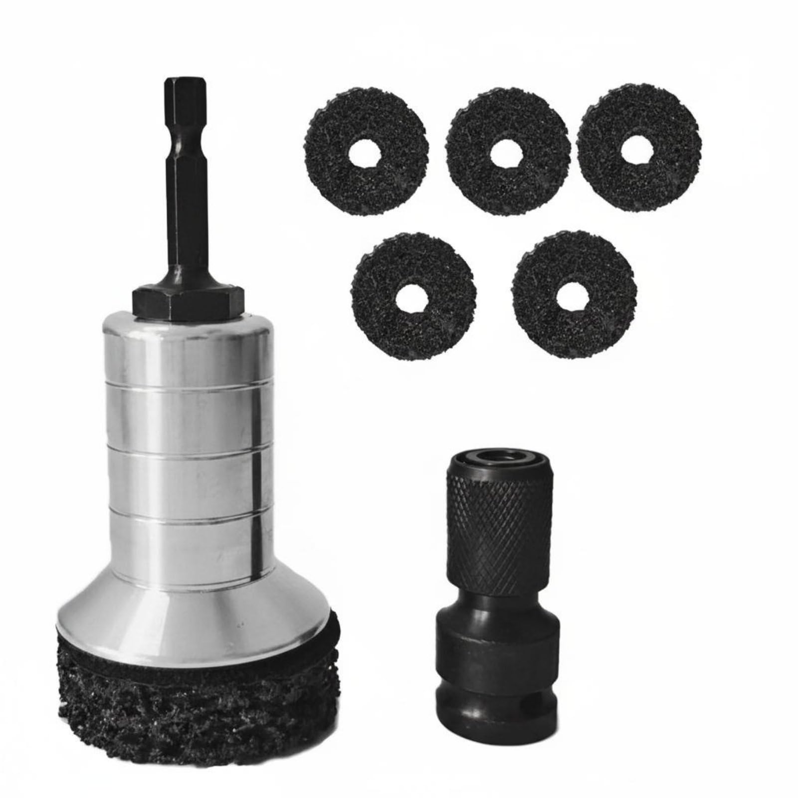 Rust Removal Brake Disc Resurfacing Tool Wear-Resistant Wheel Hub Cleaning Wide Application Stud Polishing Kit Waterproof for Mechanics, DIY Enthusiasts, Auto Shop, Garage, Silver with 5-image-42