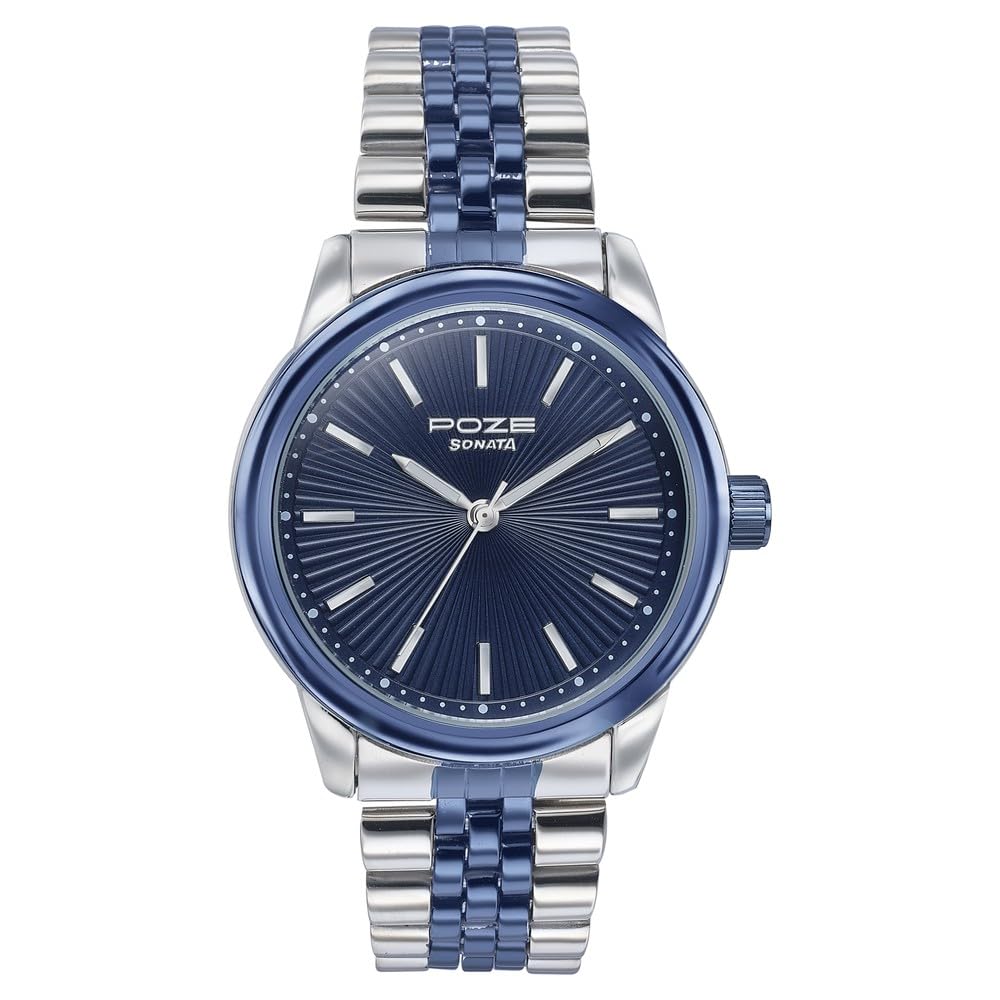 Sonata Poze Quartz Blue Dial Blue Metal Strap for Men-SP70040KM01W-image-12
