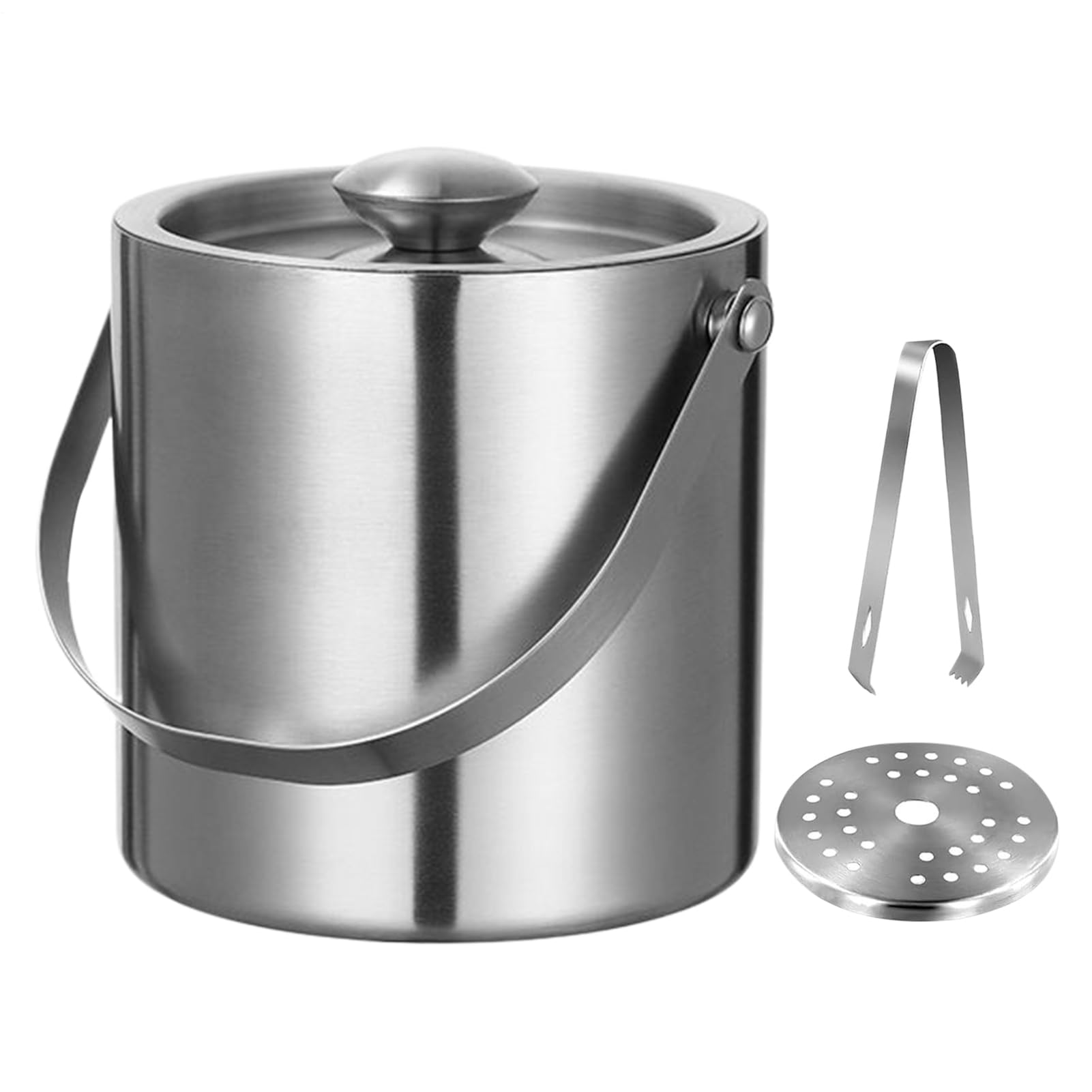 Secchiello Per Ghiaccio Con Coperchio Secchiello Termico Doppia Parete | Barile Champagne Impermeabile per Ristoranti Picnic Campeggio BBQ