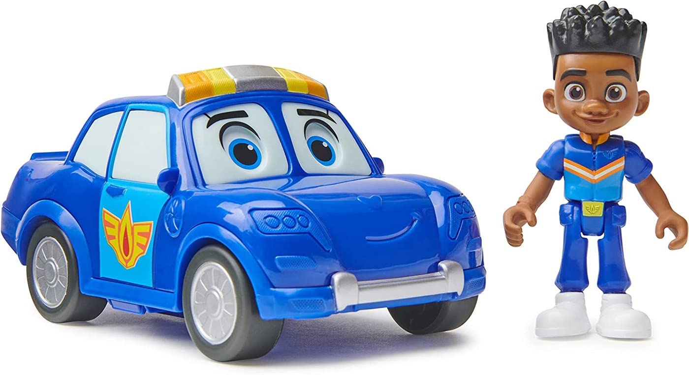 Disney Junior Firebuds, Jayden and Piston, Action Figure and Police Car Toy with Interactive Eye Movement, Kids Toys for Boys and Girls Ages 3 and up