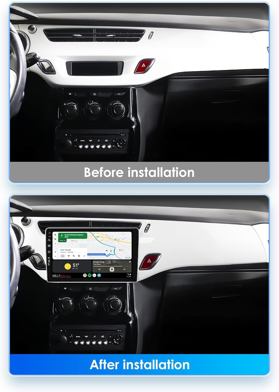 [4+64G]Android 16 2 Din Radio con navigazione per Citroen C3 DS3 2010-2016-[Integrato CarPlay/Android Auto/DSP/GPS/Bluetooth 5.0/MirrorLink/Controllo del volante]-IPS 9" Touch