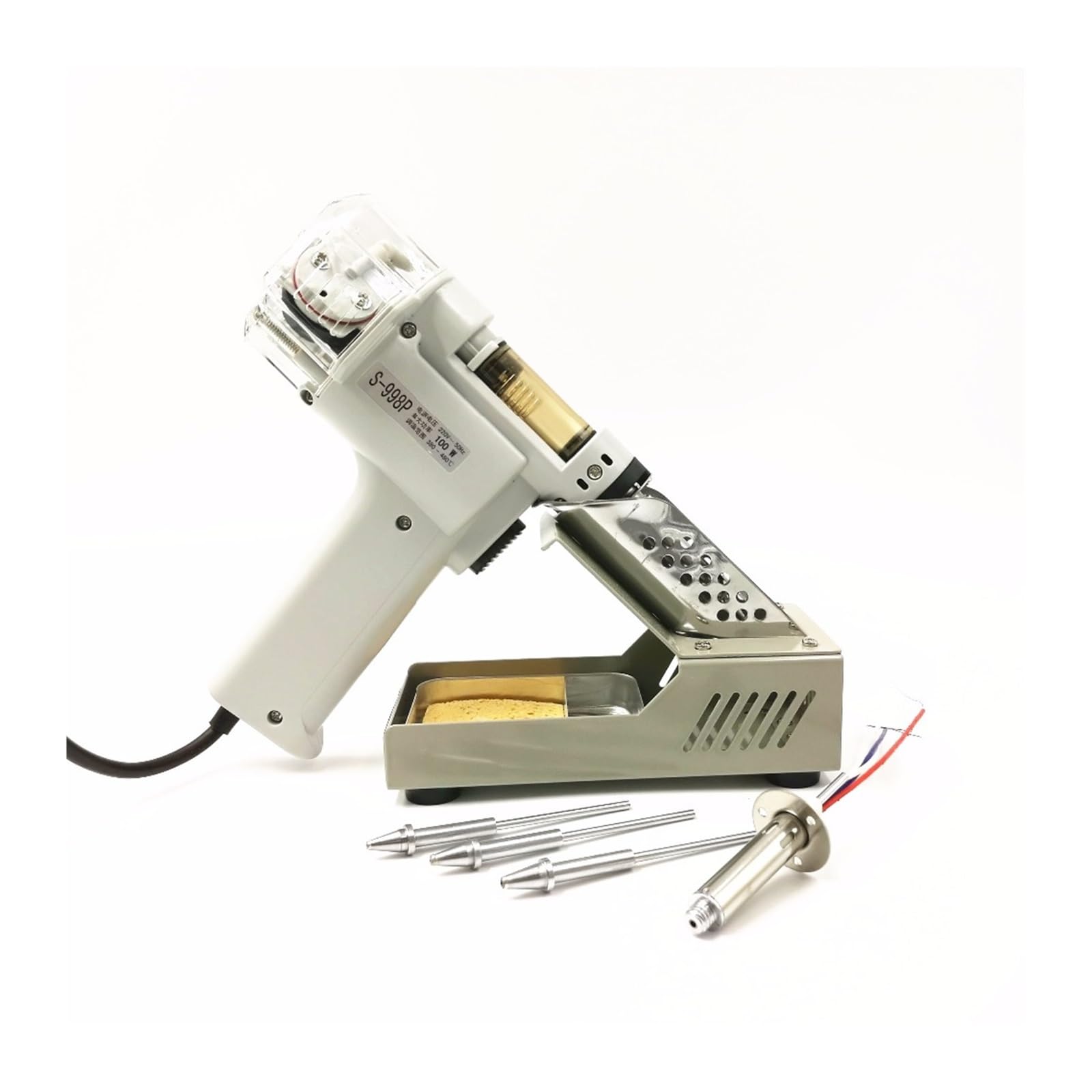 Pistola de succión automática eléctrica estaño S-998P desoldadora soldadura doble bomba vacío 100 W Para uso de bricolaje(B)