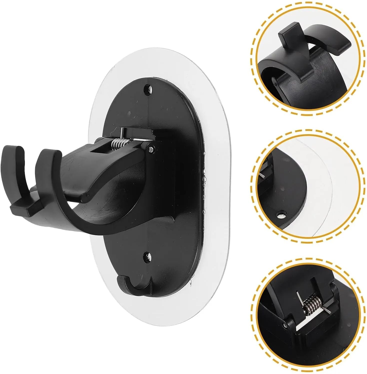 Curtain Rod Bracket 12Pcs Curtain Rod Clamps Brackets Hangers for Bathroom Nail Free Hooks Kitchen Plastic Adhesive Holder for Hardware Replacement
