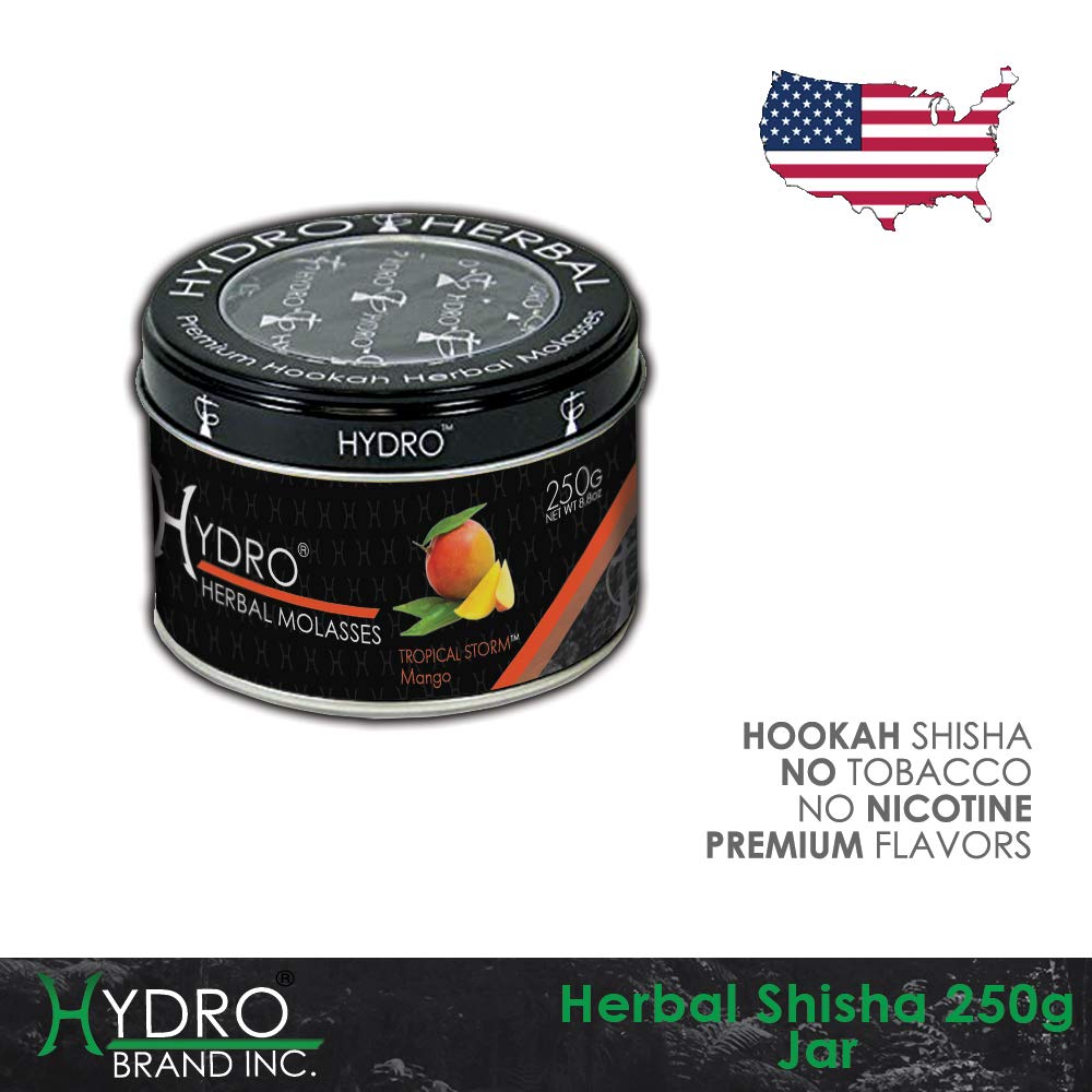 Hydro Herbal, Tropical Storm Mango Hookah Shisha Flavor, 250g Can