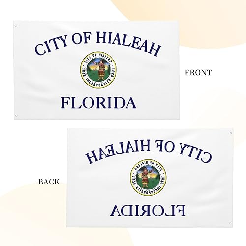 Miniatura 4 de POOEDSO Bandera de Hialeah, banderas de Florida de 3 x 5 pies, bandera de doble cara para exteriores, poliéster, ligera, decoración de patio para el