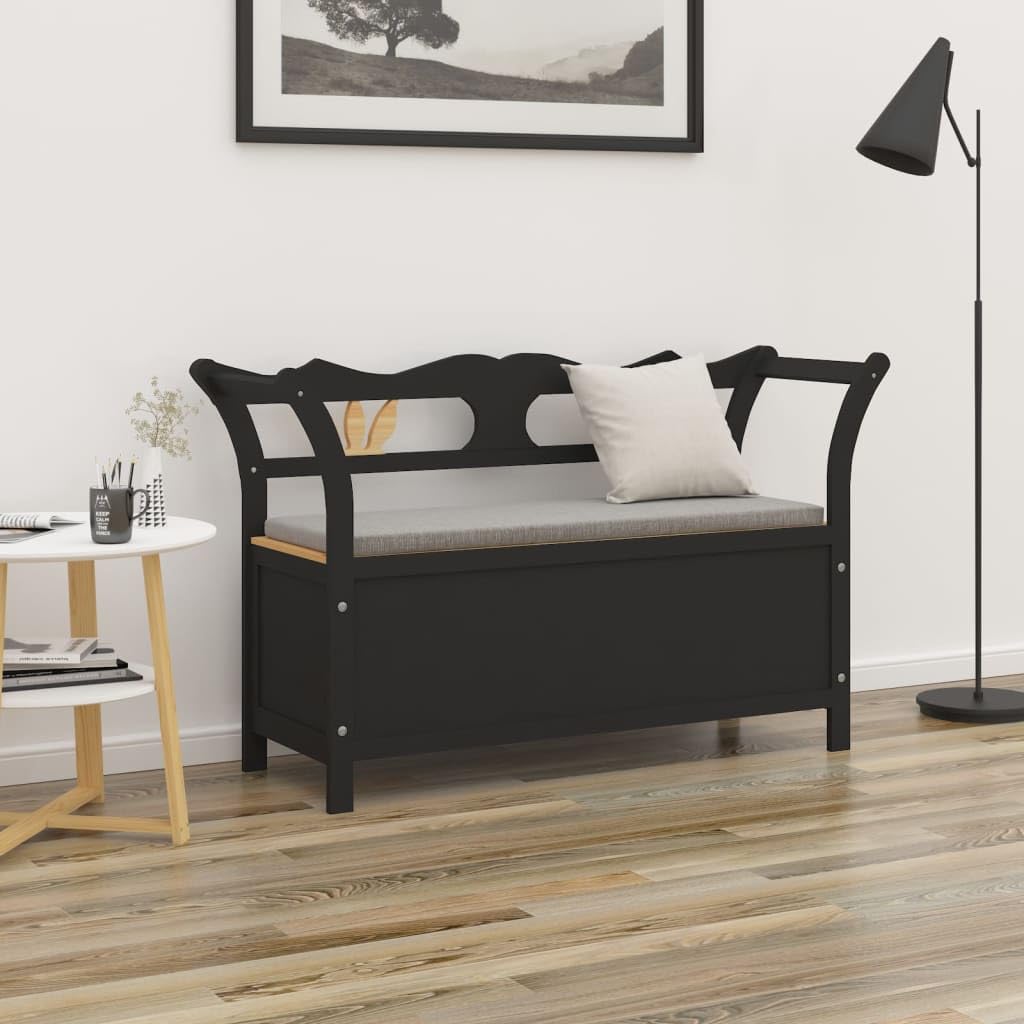 Banco negro 107 x 45 x 75,5 cm madera maciza abeto con espacio de