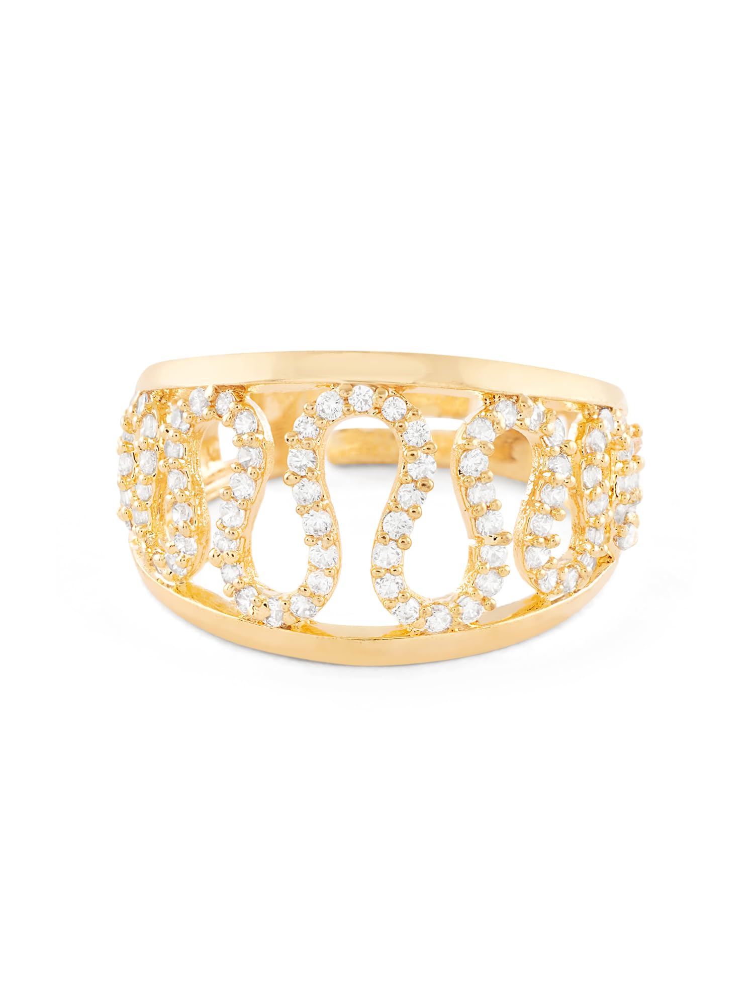 ZAVERI PEARLS Gold Tone Cubic Zirconia Dazzling Contemporary Adjustable Ring For Women-ZPFK17540 (B0D11F7DJ7) Amazon Price History, Amazon Price Tracker