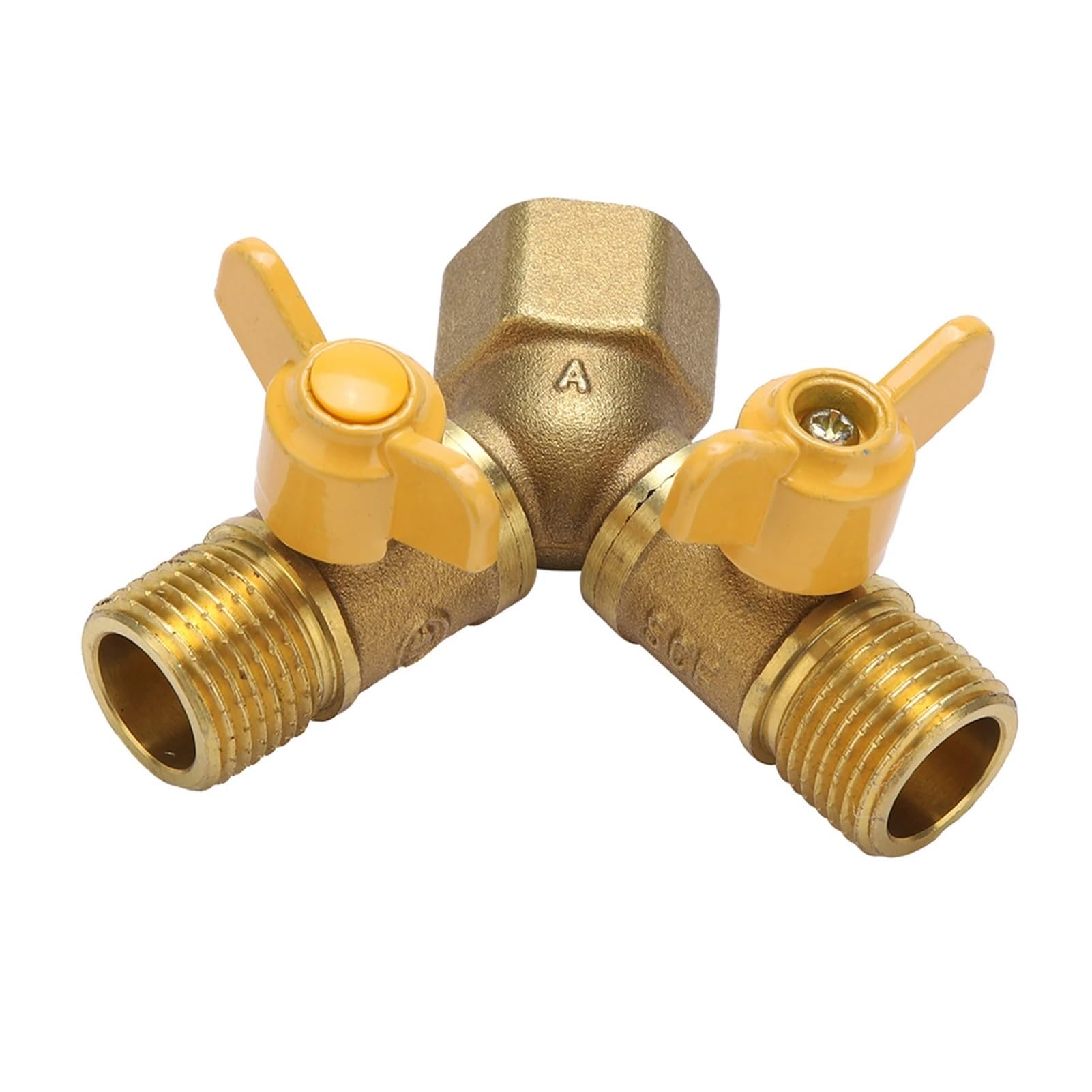 Dual Outlet Water Splitter Valve 2 Way Tap Connector Adapter G1/2 Brass Garden Irrigation Double Hose Dual Faucet