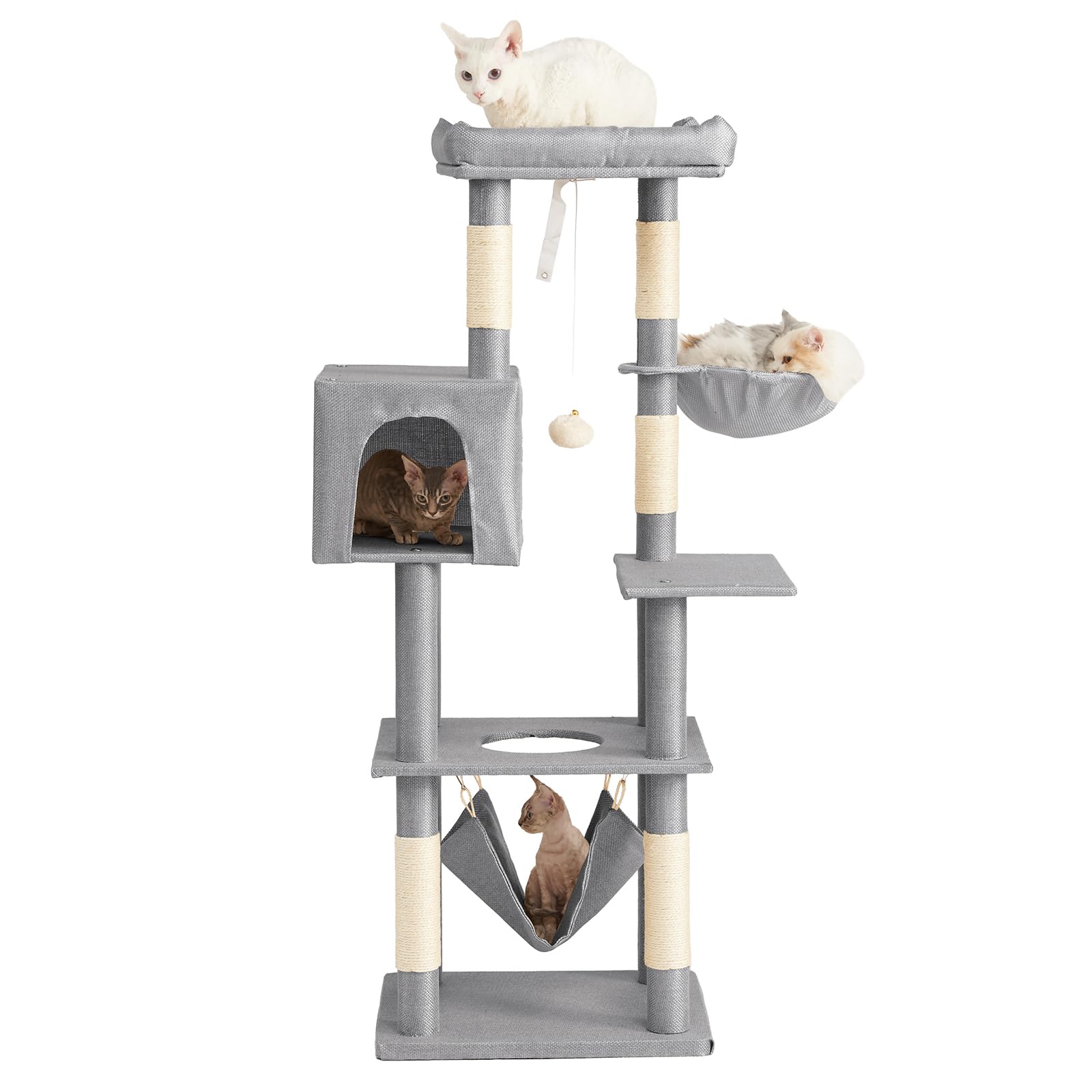 AIFY キャットタワー 大型猫用 多頭飼い 省スペース スリム 据え置き Amazon.co.jp: AIFY キャットタワー 大型猫用 多頭飼い 省スペース