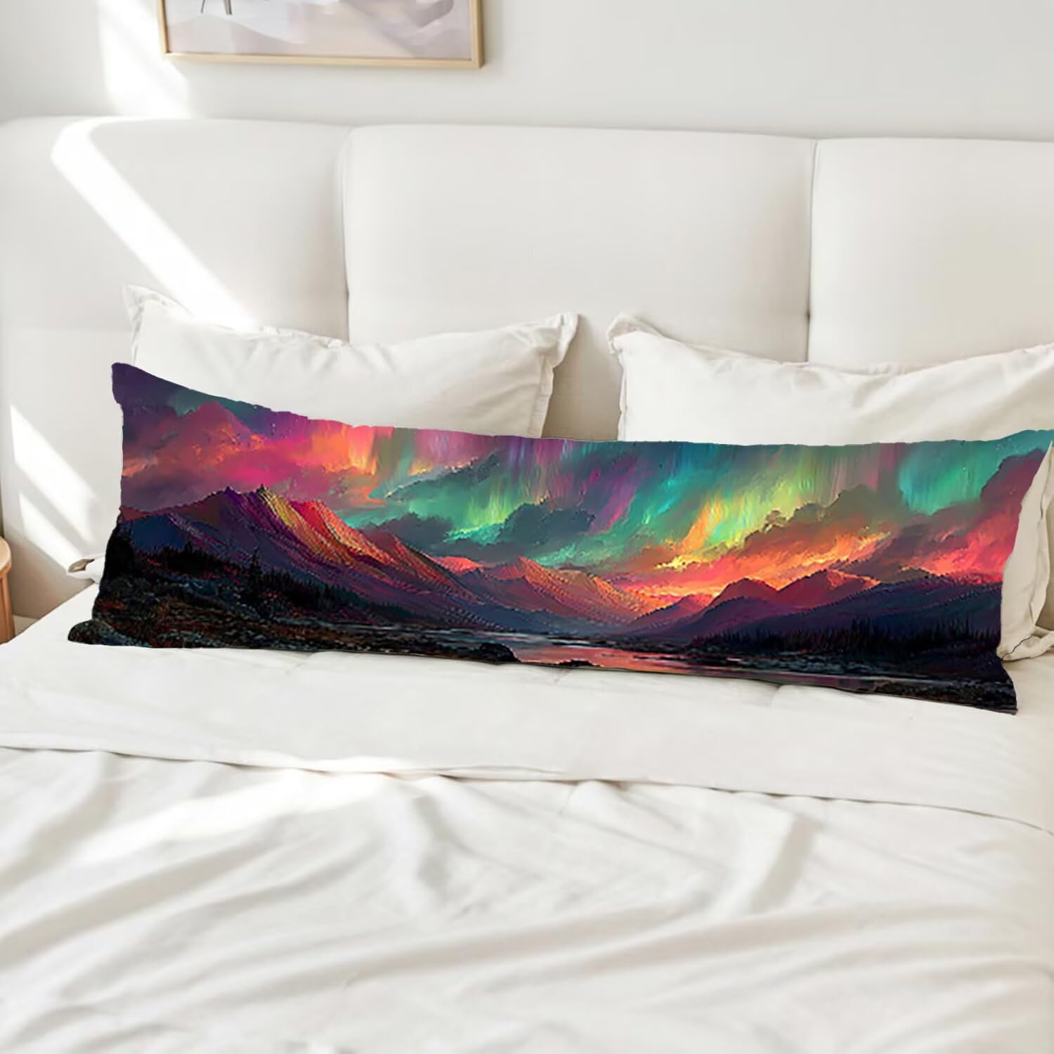 Poszewki na poduszki, bardzo długa poduszka do ciała 60 x 180 cm, światło północne boczne poduszki do spania dla dorosłych, wsparcie pleców i nóg, aksamitna poszewka na poduszkę, poduszka do ciała dla