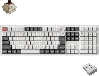 「国内正規品」Keychron Q6 Ultra 8K メカニカルキーボード 2.4GHz/Bluetooth/有線 日本語配列 茶軸 ホワイト