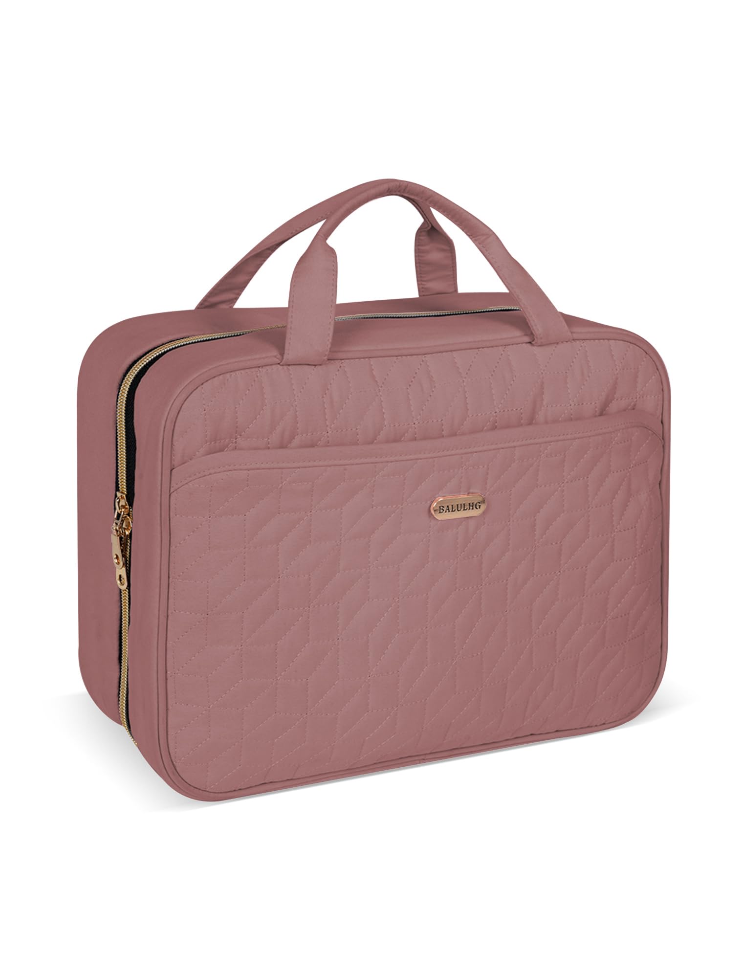 BALULHG Brown Toiletry Bag, Makeup Organizer, Travel Bag For Women Mens Toiletries, Waterproof with Hanging Hook, Large Capacity