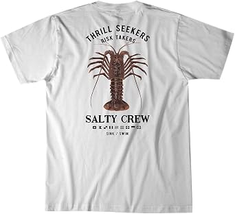 تي شيرت Salty Crew Bugging Out SS - تي شيرت رجالي كاجوال بأكمام قصيرة من القطن - مقاس عادي - ملابس شاطئية عصرية