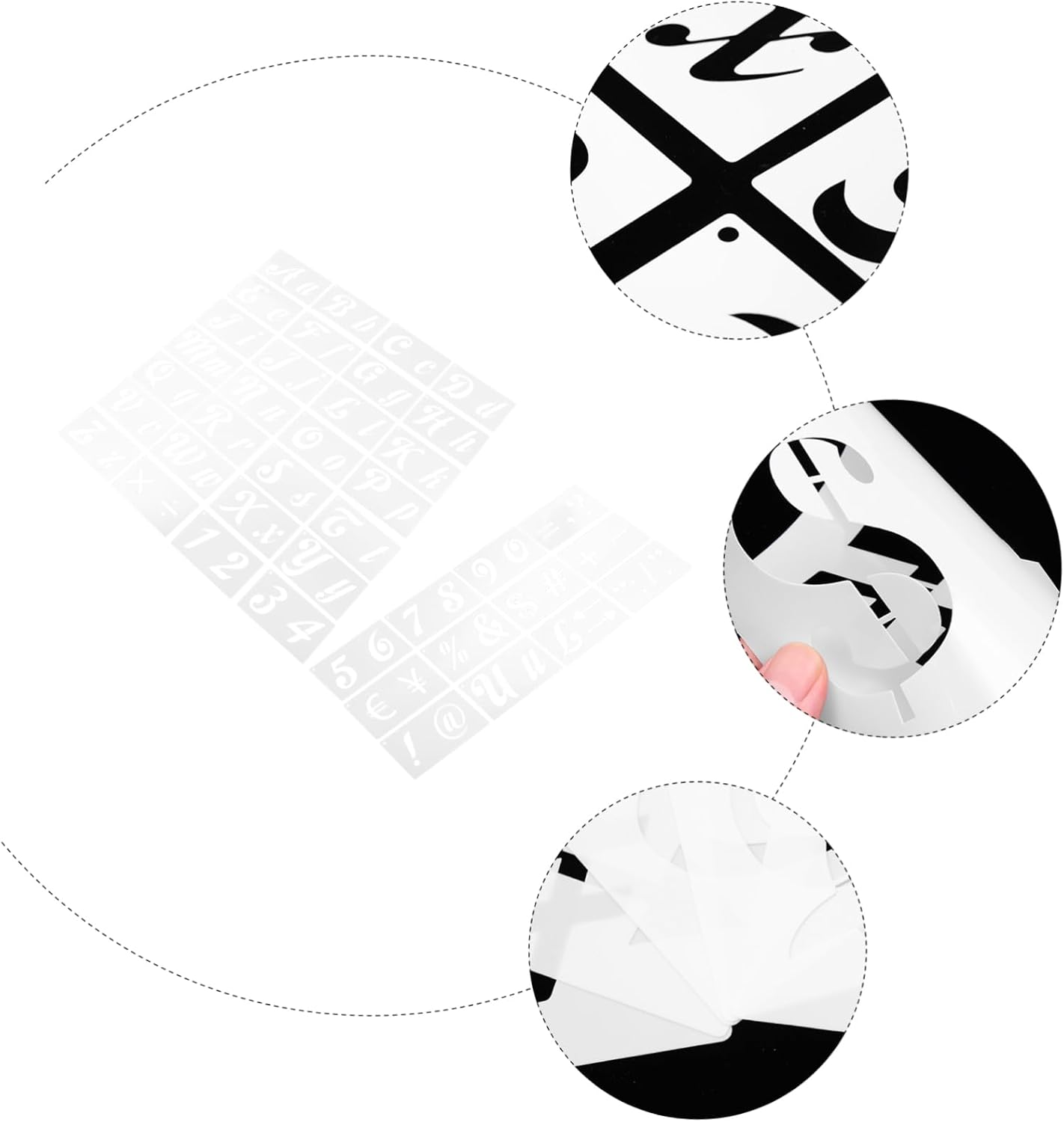 Uonlytech 1Set Letter and Number Stencil for DIY School Art Projects Reusable Craft Templates for Painting Wall and More for Creative Signage