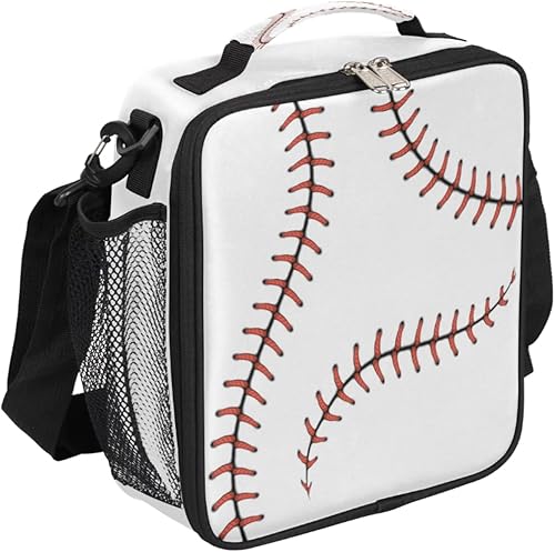 Lonchera deportiva de béisbol para niños, bolsa de almuerzo con aislamiento de encaje para niñas y niños, bolsa de preparación de comidas congelable
