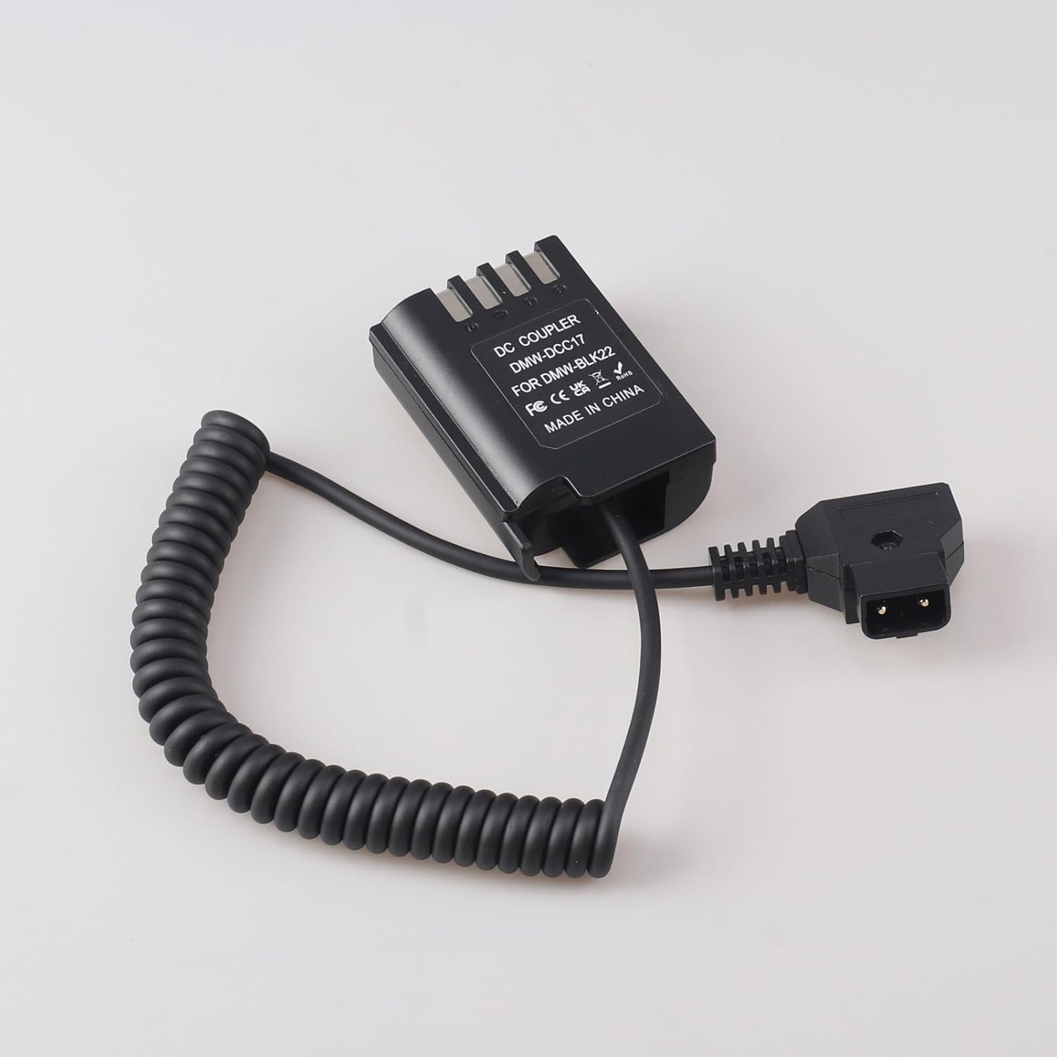 FocusFoto D-Tap to DMW-BLK22/DMW-DCC17 Decoded Dummy Battery Power Adapter Cable for Panasonic Lumix S5 DC-S5 S5II S5M2 S5IIX DC-S5K S5GK G9 G9II G9M2 GH5II GH5M2 GH6 Camera