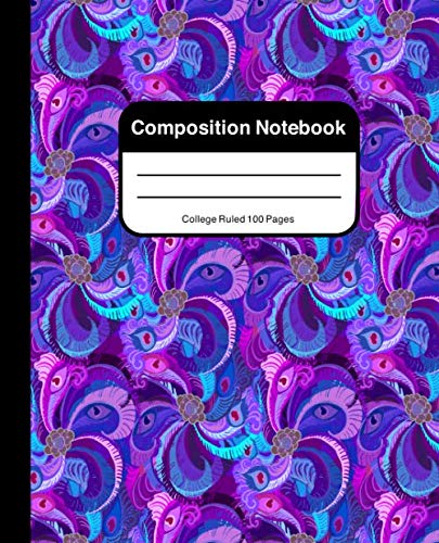 Composition Notebook Peacock Feather: Patterned Peacock Feather Composition Notebook College Ruled