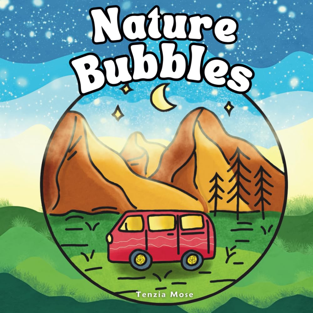 Nature Bubbles: Cozy Coloring Book for Adults and Teens, Bold and Easy Designs of Nature in Frames with Minimalist Features for Relaxation