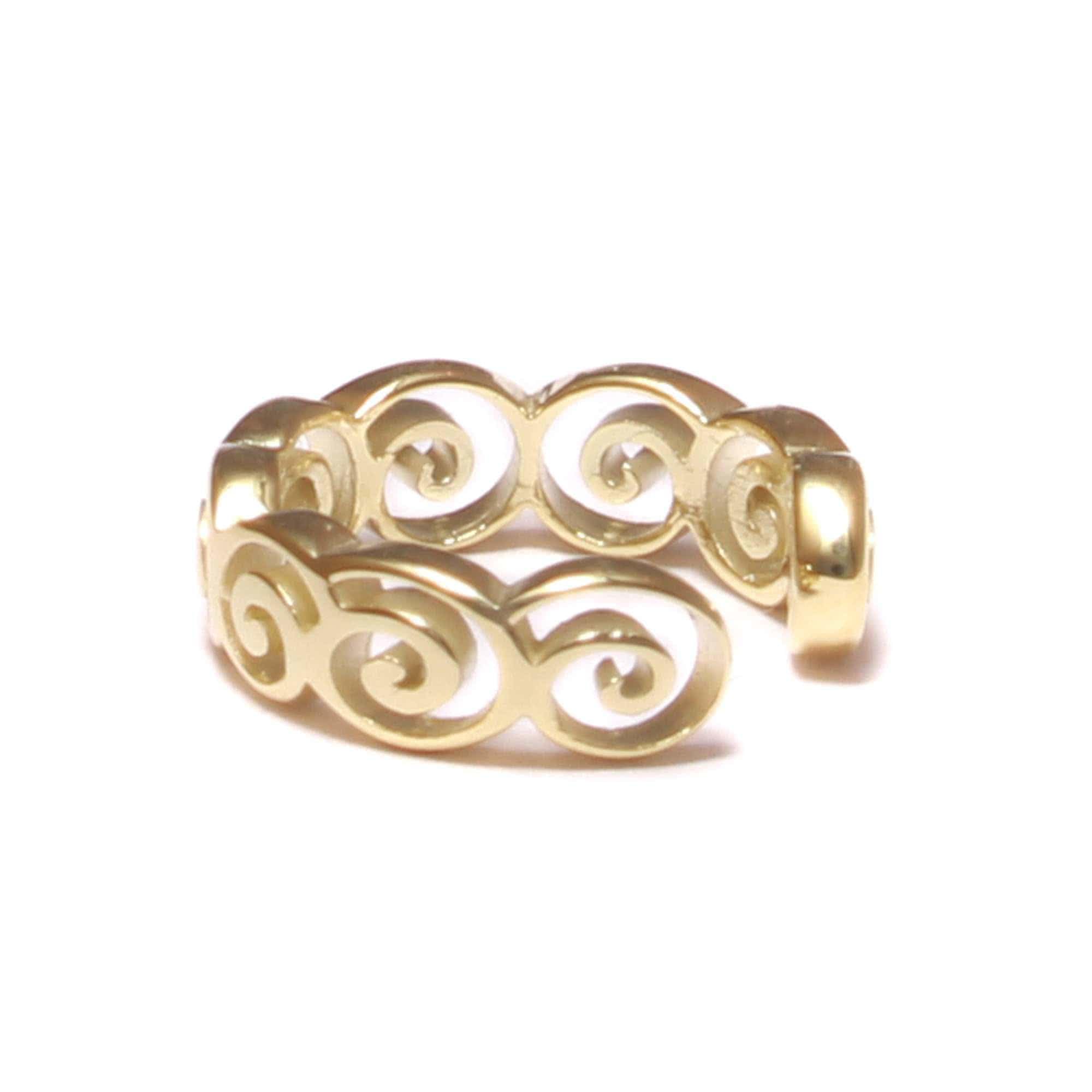 Gold Ear Cuff Kringel aus echtem 585 Gelbgold