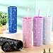 Mumufy 6 Pcs Bling Skinny Tumbler Bulk 16 oz Rhinestone Water Bottles Reusable Diamond Plastic Cups for Women Birthday Graduation Teacher Appreciation Pride Party Gifts(Multi Colors)