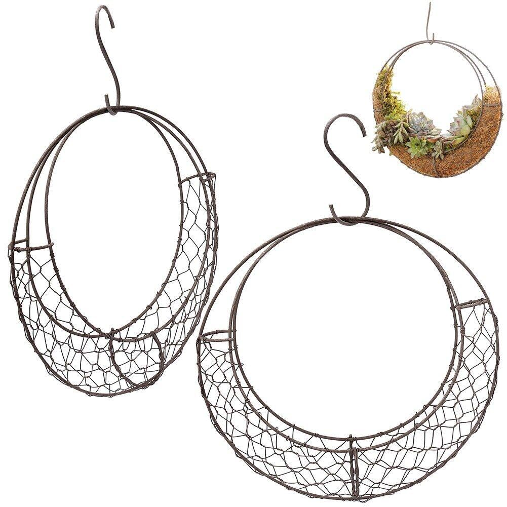 2 Fioriere Sospese a Forma di Luna Vaso per Piante Grasse con Struttura in Filo Metallico Cesto Sospeso per Fiori da Interno per Il Ministero degli Interni Decorazioni per Matrimoni