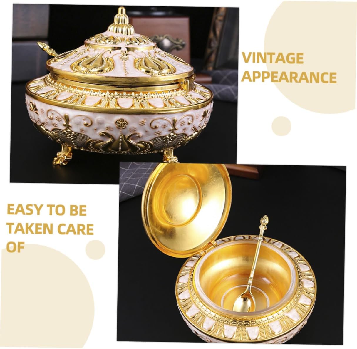 Healifty Tulip Clamshell Condiment Jar Large Kitchen Spice Storage Pot Multi-function Household Seasoning Container for Countertop Use