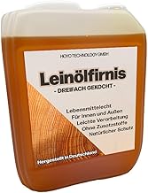 Linseed Oil Varnish 5 L | Triple Boiled Wood Oil | Food Safe Certified | for Indoor and Outdoor Use | Protection for All Wood Types