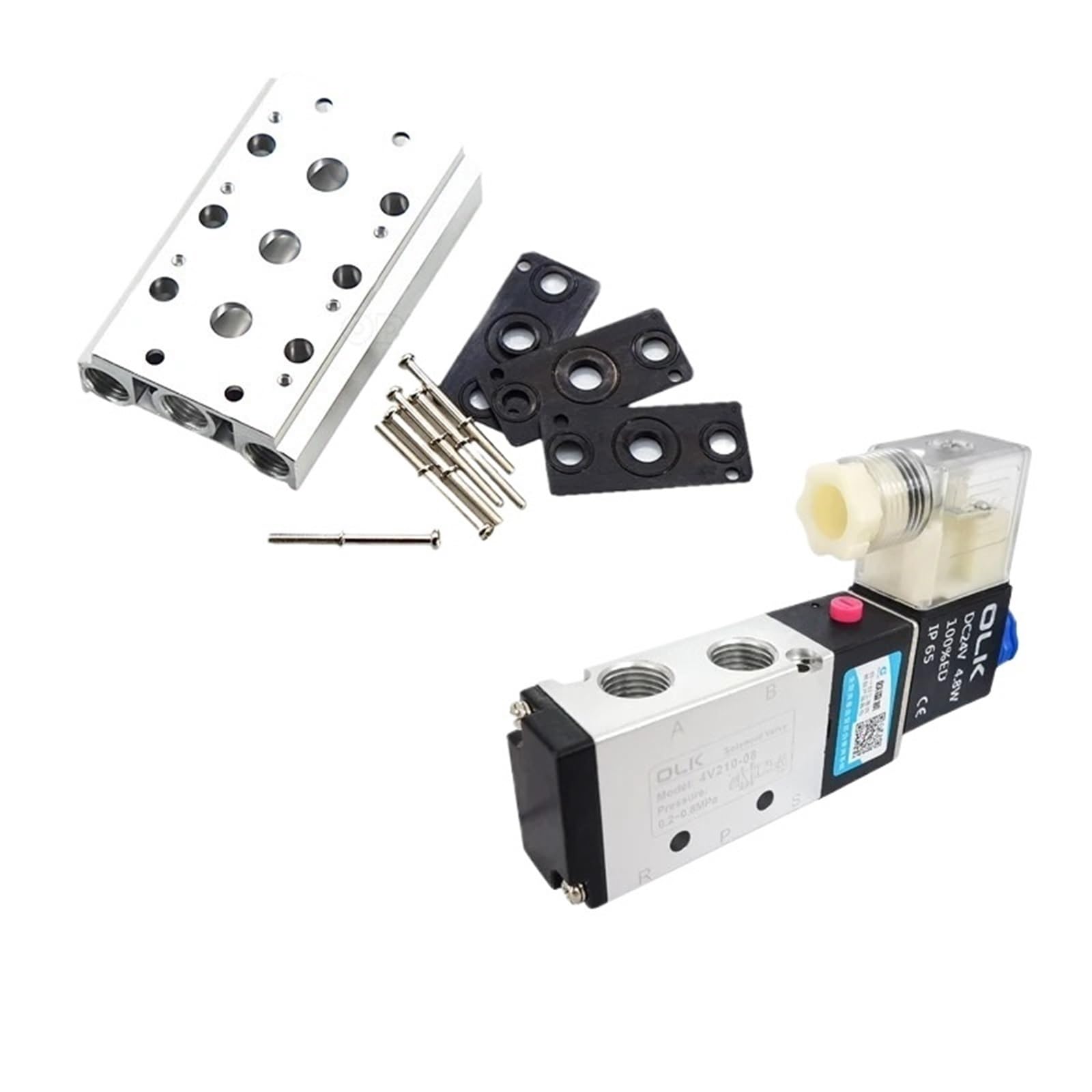 4V210-08 Solenoid Valve Manifold 200M Series 1F~20F Position Coupling PC Pneumatic Connector Muffler(4v210-08 14f)