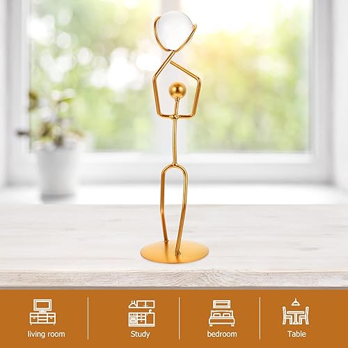 Miniatura 5 de DECHOUS Decoración para el hogar, decoración de baloncesto, escultura de hierro, jugador de baloncesto, adorno de metal, figura coleccionable,