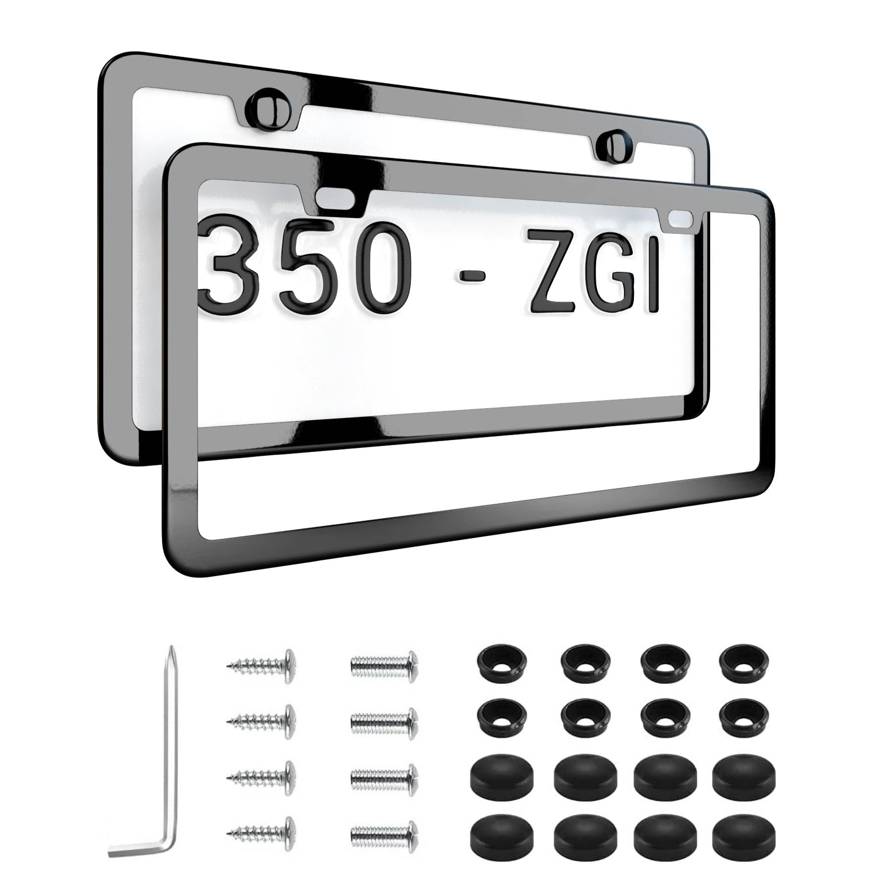 Amazon.com: Deselen Mirror Black License Plate Frame - Titanium