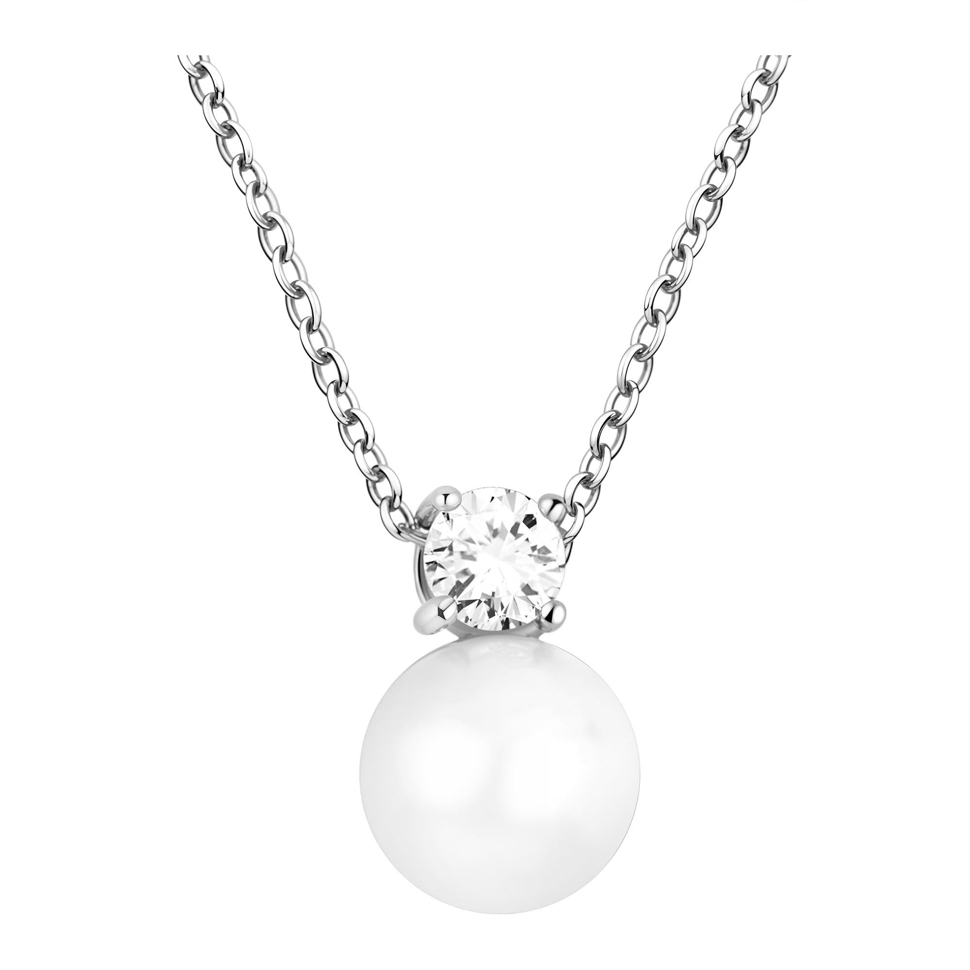 Sofia Milani - Collana da Donna in Argento 925 - con Pietra Zircone - Ciondolo a Perla