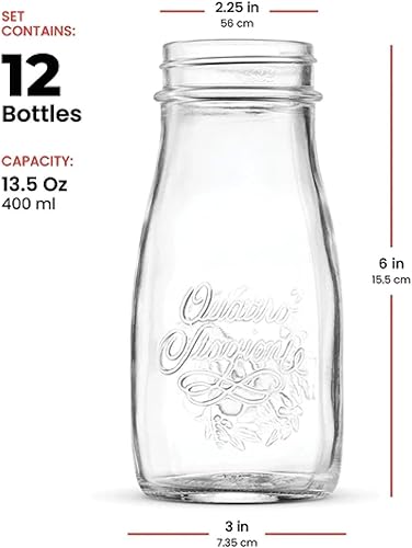 Miniatura 3 de Bormioli Rocco Quattro Stagioni - Botellas de 13.5 onzas (juego de 12)  Botellas de vidrio para conservas y bebidas con sellado al vacío y tapa