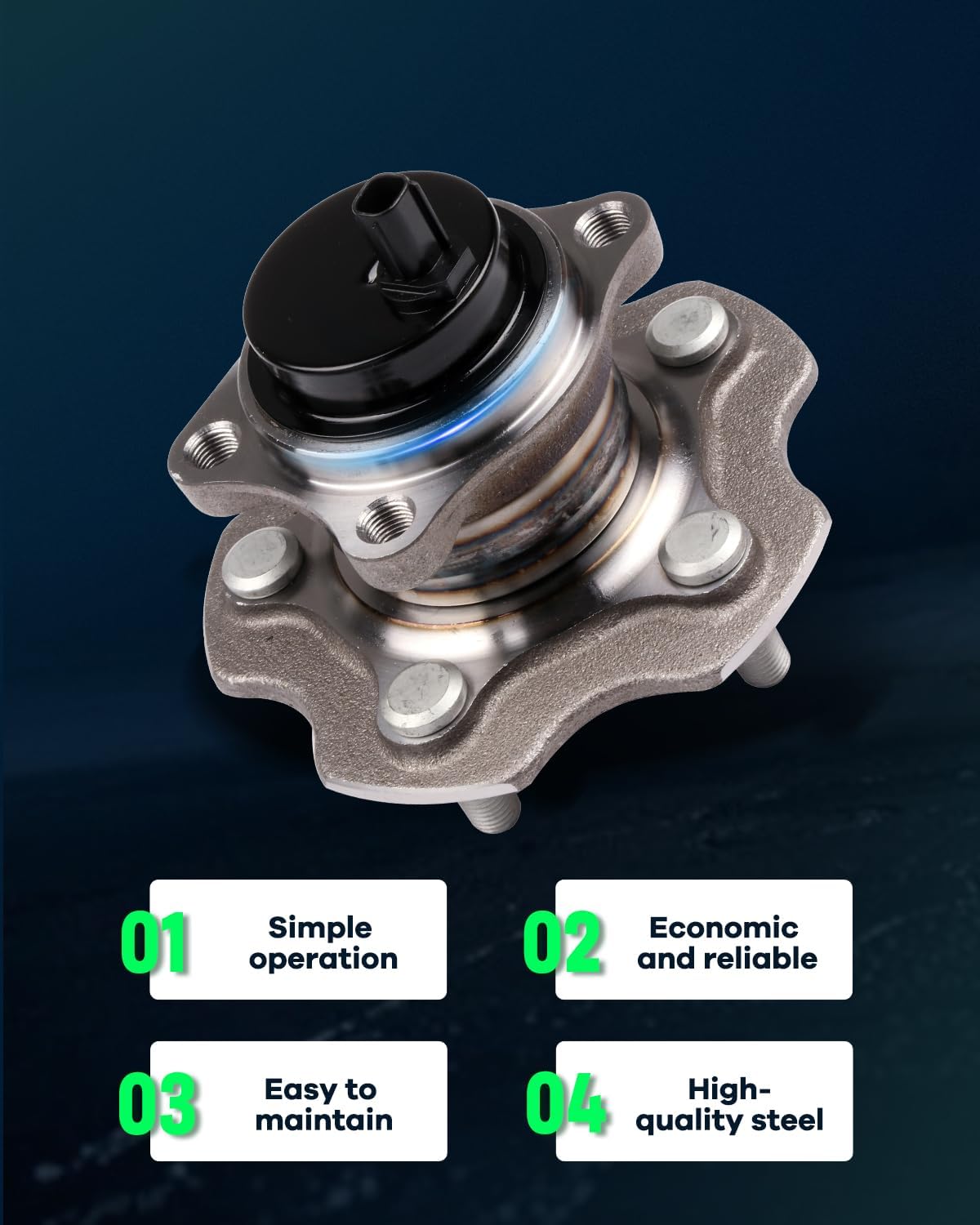 SCITOO Wheel Hub and Bearing Assembly Fits for Lexus NX200T 2015-2016 Rear Wheel Rims Hub Assembly with 5 Bolts 512372 Packs of 2