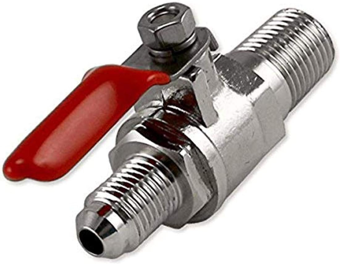 Air/CO2 Shutoff Valve Npt x x, 1/4" Barb