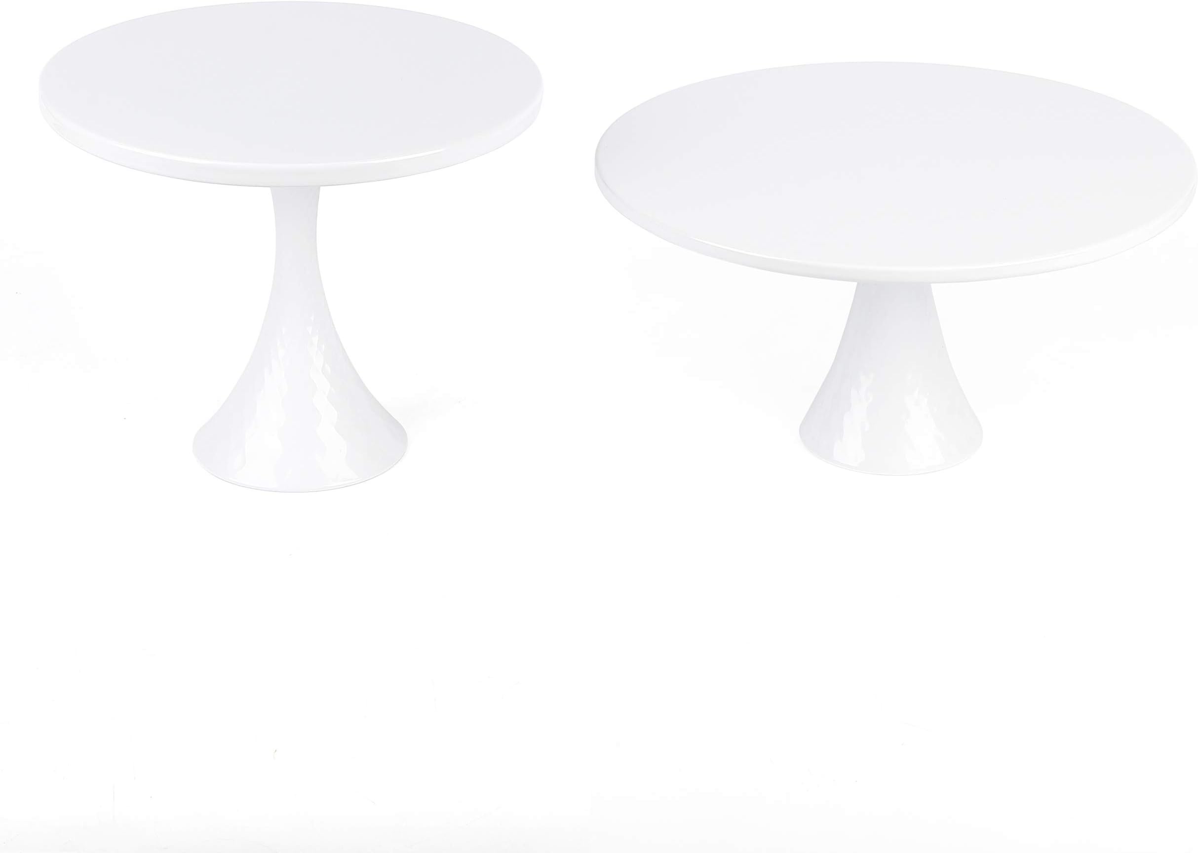 Set of 2 Round Cake Stands Modern Design Dessert Display Cake Stand Cupcake Stands for Party Celebration Baby Shower, White