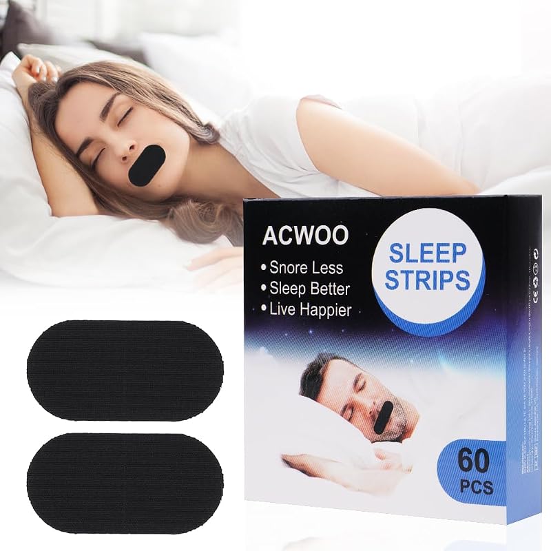 ACWOO Szájszalag Alváshoz, 60 db Horkolás Elleni Szájtapasz, Ovális Alvási Tapasz, Légzés Javító Szájragasztó