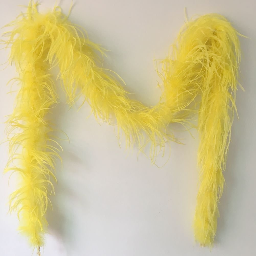 Sowder Women's Yellow 72Inch Length 1Ply Ostrich Feather Boa For Wedding/Party Decoration, Feather Scraf(Yellow)
