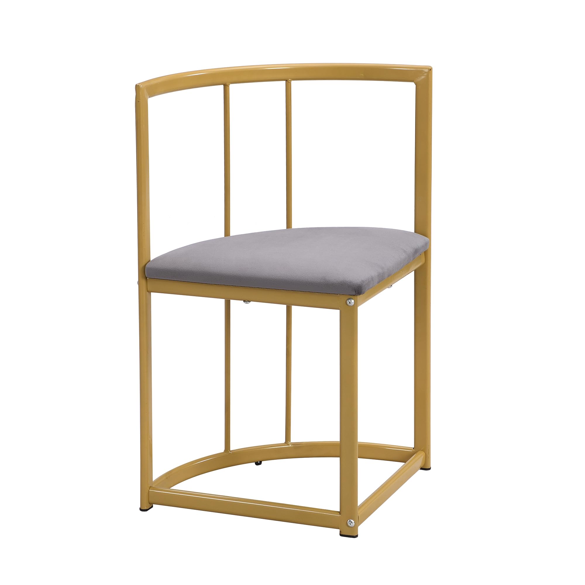 Set da pranzo da 7 pezzi, tavolo da pranzo con 6 sedie da pranzo, moderno tavolo da pranzo con tavolo ovale, set da pranzo con grigio imbottito e telaio in ferro dorato (oro)
