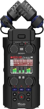 ZOOM Zoom H5studio Handy Recorder, Linear PCM/IC Recorder, Black, 32-bit Float, 0.7 inch 19.4 mm Large Diameter XY Stereo Microphone, 4 Channel Input, Supports Up to 6 Tracks Simultaneous Recording