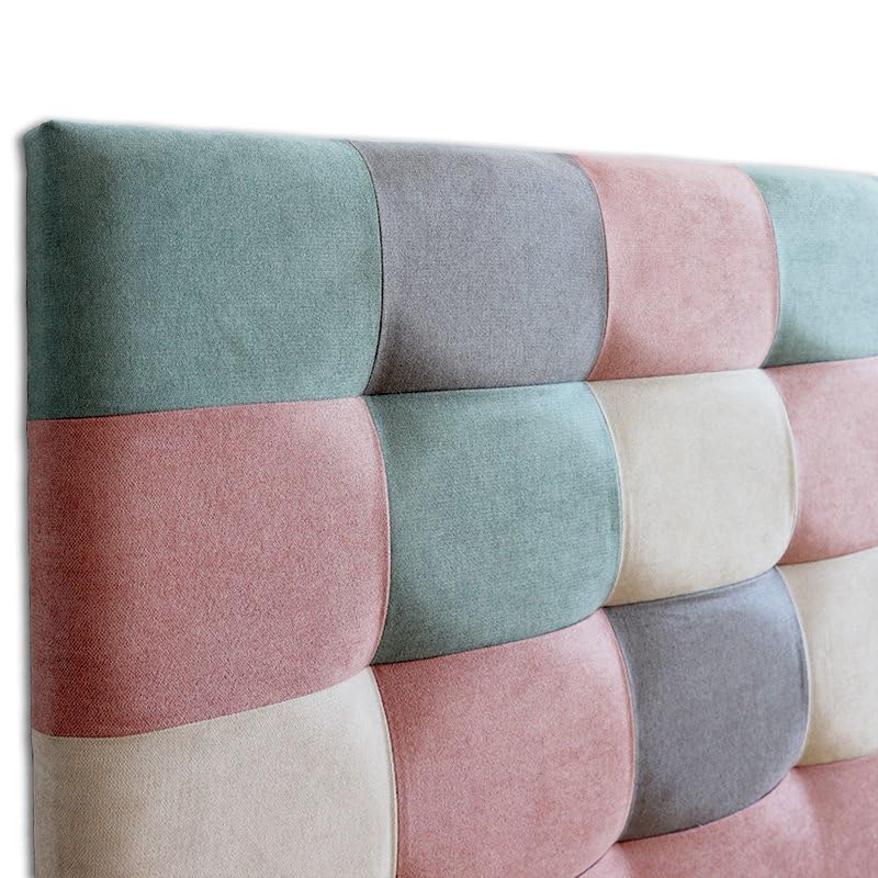 Ventadecolchones - Cabecero de Cama Tapizado en Tela Antimanchas con Capitoné Modelo Tablet Patchwork Largo de 106 x 125 cm para Camas de 90 ó 105
