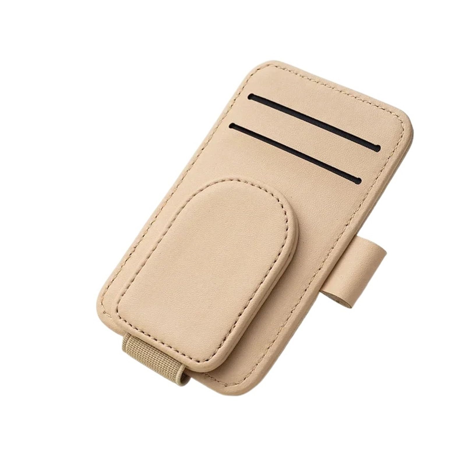 KXFVYNE 2024 Car Multifunctional Glasses Clip PU Material Storage Sun Visor Sunglasses(Beige)