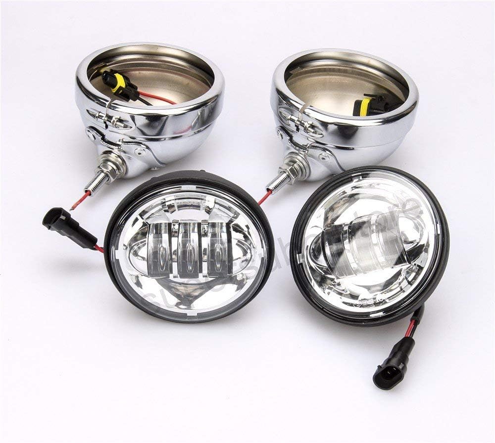 INDNICE 4.5" LED Auxiliary Fog light road king Passing Lights street glide fog lamp